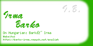 irma barko business card